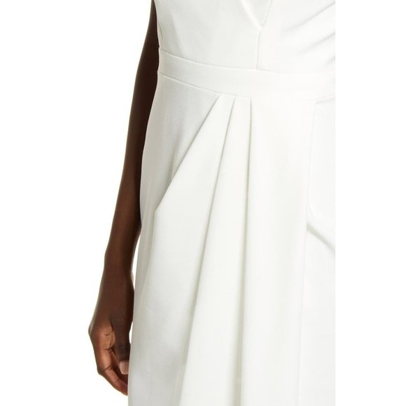 🆕 XSCAPE Tulip Hem Sleeveless Crepe Gown Dress Ivory 2 - Picture 4 of 11